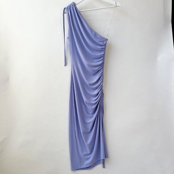 Susana Monaco Gathered side split one shoulder midi dress O1 - Picture 1 of 7